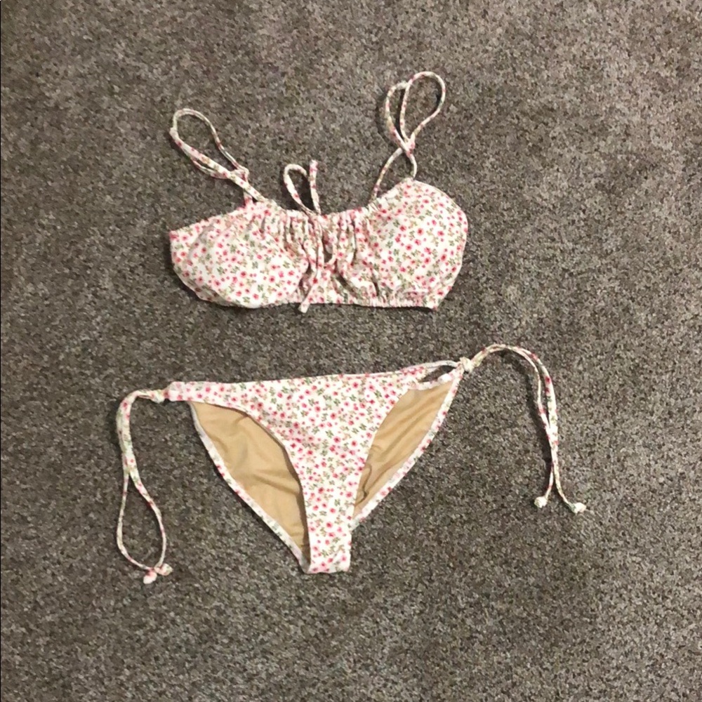 Old Navy Floral Bikini - Pink and White
